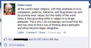 Dalai Lama FB Religion